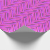 ピンクストライプ色の二重織り模様 ラッピングペーパー (角)