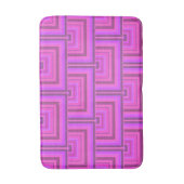 ピンクストライプ色の四角はかりで測形 バスマット (正面縦)