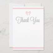 ピンクストライプ色の弓ありがとう サンキューカード (正面)