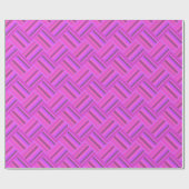 ピンクストライプ色の斜め織りパターン ラッピングペーパー (フラット)
