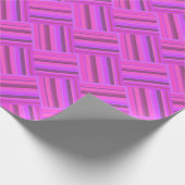 ピンクストライプ色の斜め織りパターン ラッピングペーパー (角)