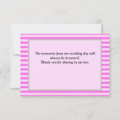 ピンクストライプ色の枠サンキューカード (裏面)