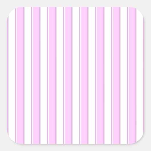 ピンクストライプ色の白 スクエアシール (正面)