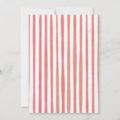 ピンクストライプ色の緑のピンクのアジサイ結婚ズ 招待状 (裏面)