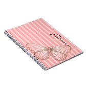 ピンクストライプ色の蝶 ノートブック (右側)