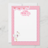 ピンクストライプ色の赤ちゃんシャワー招待状と睡眠付き 招待状 (裏面)