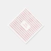 ピンクストライプ色の赤ちゃんシャワー スタンダードカクテルナプキン (角)