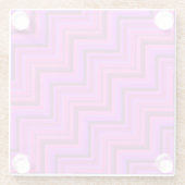 ピンクストライプ色の階段パターン ガラスコースター (裏面)