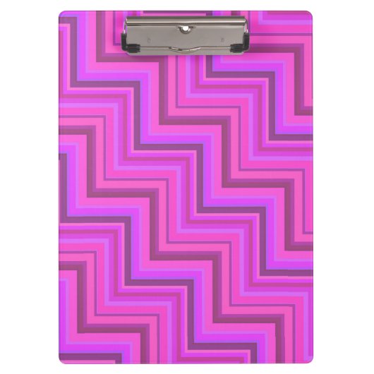 ピンクストライプ色の階段パターン クリップボード (正面)