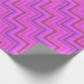 ピンクストライプ色の階段パターン ラッピングペーパー (角)