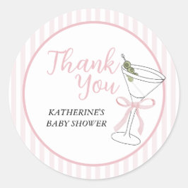 ピンクストライプ色のTini Oneは途中で感謝 ラウンドシール