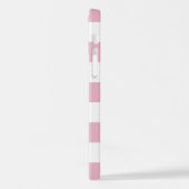 ピンクストライプ色ストライプの、パターン、線、名前 iPhoneケース (左側面)