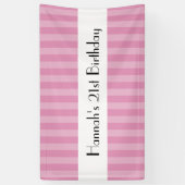 ピンクストライプ色ストライプの、パターン、線、誕生日 横断幕 (縦)