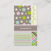 ピンクストライプ色チェック点スクライブラスコンボ 名刺 (裏面)