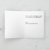 ピンクストライプ色ベビーシャワーサンキューカード サンキューカード (内部)