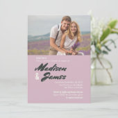 ピンクストライプ色 |カップルのシャワー招待状 招待状 (スタンド正面)