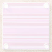 ピンクストライプ色 ガラスコースター (裏面)