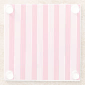 ピンクストライプ色 ガラスコースター (裏面)