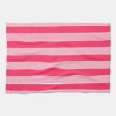 ピンクストライプ色 キッチンタオル (横)