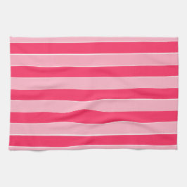 ピンクストライプ色 キッチンタオル