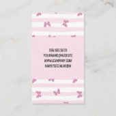 ピンクストライプ色 |グリッター蝶 |メイクアップセット 名刺 (裏面)