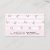 ピンクストライプ色 |グリッター蝶 |メイクアップツール 名刺 (裏面)