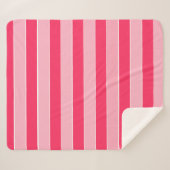 ピンクストライプ色 シェルパブランケット (正面(横))