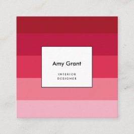 ピンクストライプ色 スクエア名刺