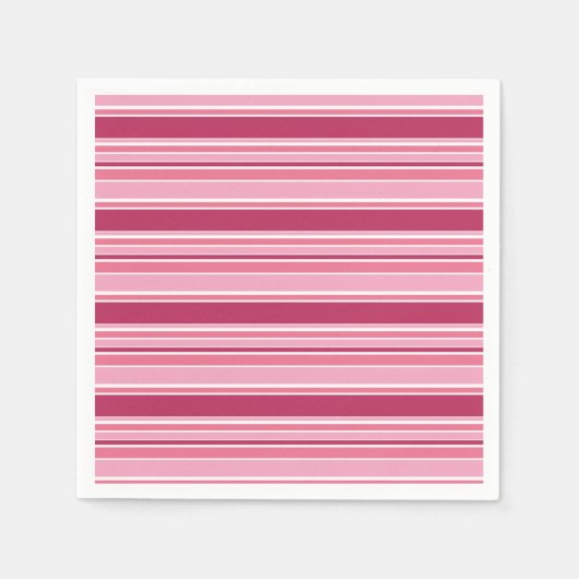 ピンクストライプ色 スタンダードカクテルナプキン (正面)