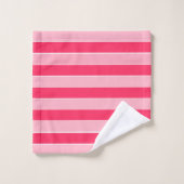 ピンクストライプ色 バスタオルセット (ウォッシュタオル)