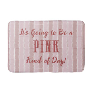 ピンクストライプ色 バスマット