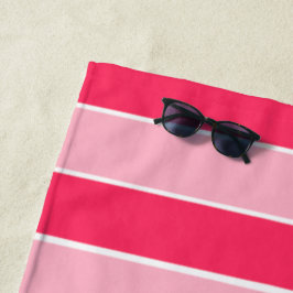 ピンクストライプ色 ビーチタオル