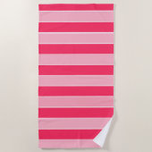 ピンクストライプ色 ビーチタオル (正面)