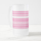 ピンクストライプ色 フロストグラスビールジョッキ (正面左)