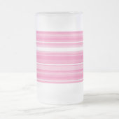 ピンクストライプ色 フロストグラスビールジョッキ (中央)
