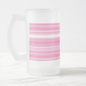 ピンクストライプ色 フロストグラスビールジョッキ (左)