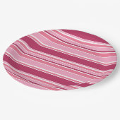 ピンクストライプ色 ペーパープレート (アングル)