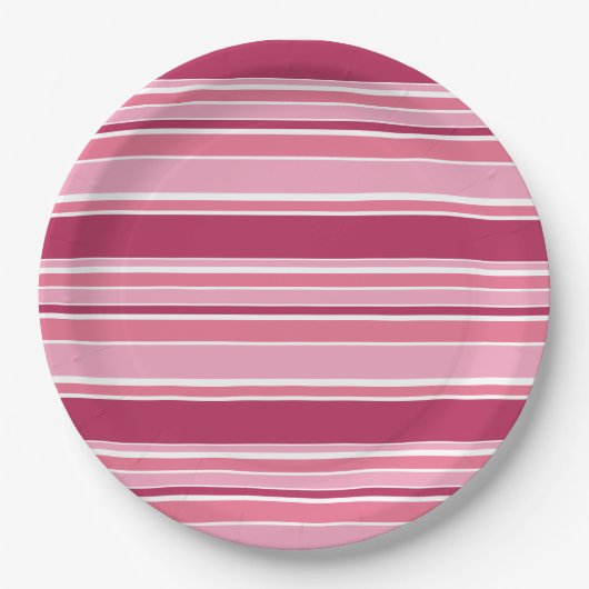 ピンクストライプ色 ペーパープレート (正面)