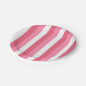ピンクストライプ色 ペーパープレート (アングル)