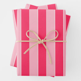ピンクストライプ色 ラッピングペーパーシート