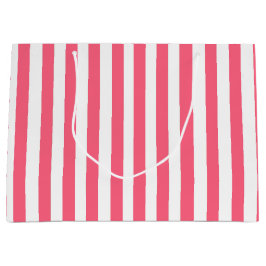 ピンクストライプ色 ラージペーパーバッグ