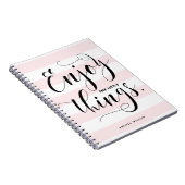 ピンクストライプ色 | 小さ楽しむなもの書道 ノートブック (右側)