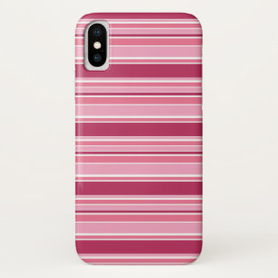 ピンクストライプ色 iPhone X ケース