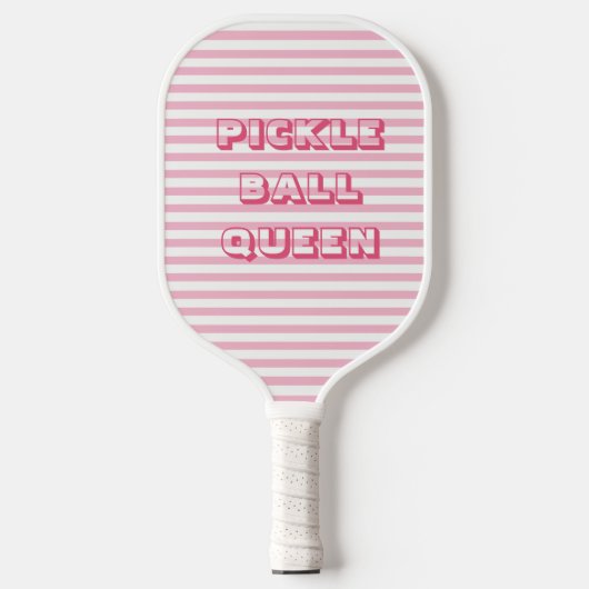 ピンクストライプ色 | Pickle Ball Queen ピックルボールラケット (正面)