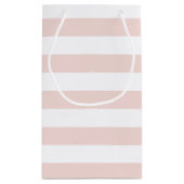 ピンクストライプ赤面牡丹パーソナライズされた抱き枕 スモールペーパーバッグ (裏面)