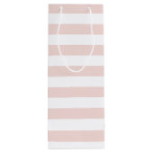 ピンクストライプ赤面牡丹ワパーソナライズされたインバッグ ワインギフトバッグ (裏面)