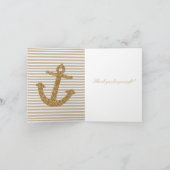 ピンクストライプ金ゴールドグリッター感謝していいかり サンキューカード (内部)