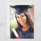 ピンクストライプ金ゴールド紙吹雪写真2017卒業 招待状 (裏面)