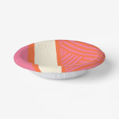 ピンクストライプ、オレンジ、クリームの三角形 ペーパーボウル (傾斜あり)