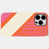ピンクストライプ、オレンジ、クリームの三角形 Case-Mate iPhoneケース (裏面 (横))